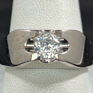 Men’s White Topaz Sterling Silver Ring